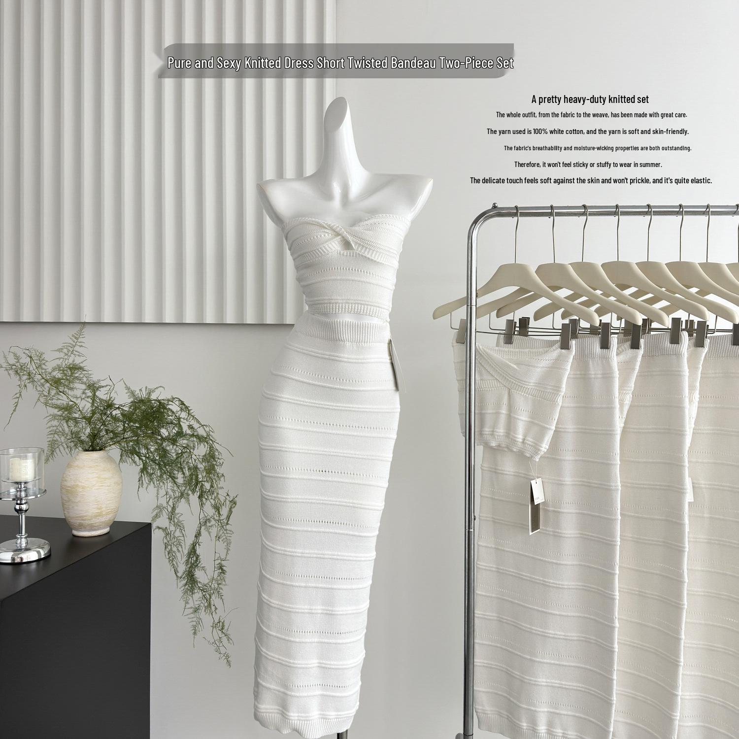 Xinxing Qiao er Vintage Resort-Style Slimming Knit Twist Bandeau Two-Piece Dress Set S (Below 95 lbs)
Xinxing Qiao er Vintage Resort-Style Slimming Knit Twist Bandeau Two-Piece Dress Set S (Below 95 lbs)