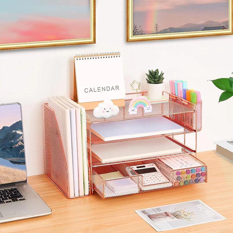 Metal Desk File Tray Organizer with File Holder 4 Tier Letter Tray Office Desk Organizers with for File Document Office Desk рожевий колір золота
Metal Desk File Tray Organizer with File Holder 4 Tier Letter Tray Office Desk Organizers with for File Document Office Desk рожевий колір золота