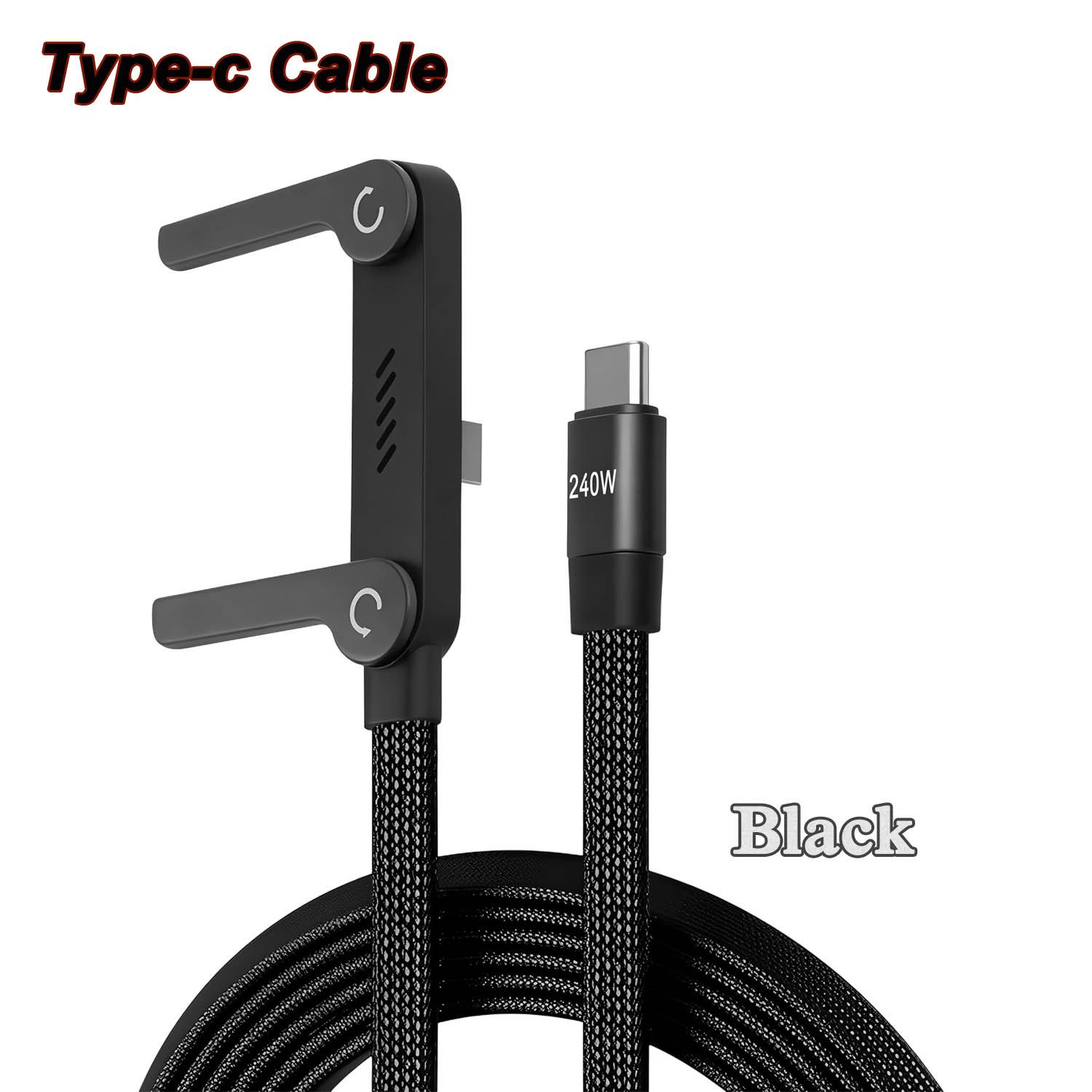 240W 2-in-1 Fast Charging Foldable Bracket Data Cable Type-C to Type-C USB to Type-C Data Wire with OTG Phone Stand
240W 2-in-1 Fast Charging Foldable Bracket Data Cable Type-C to Type-C USB to Type-C Data Wire with OTG Phone Stand