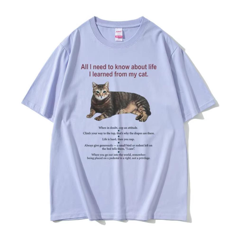 All I Need To Know about Life I Learned From My Cat Graphic Tshirt Men s Women Cotton Oversized T-shirt Male Kawaii Cute T Shirt 4XL
All I Need To Know about Life I Learned From My Cat Graphic Tshirt Men s Women Cotton Oversized T-shirt Male Kawaii Cute T Shirt 4XL