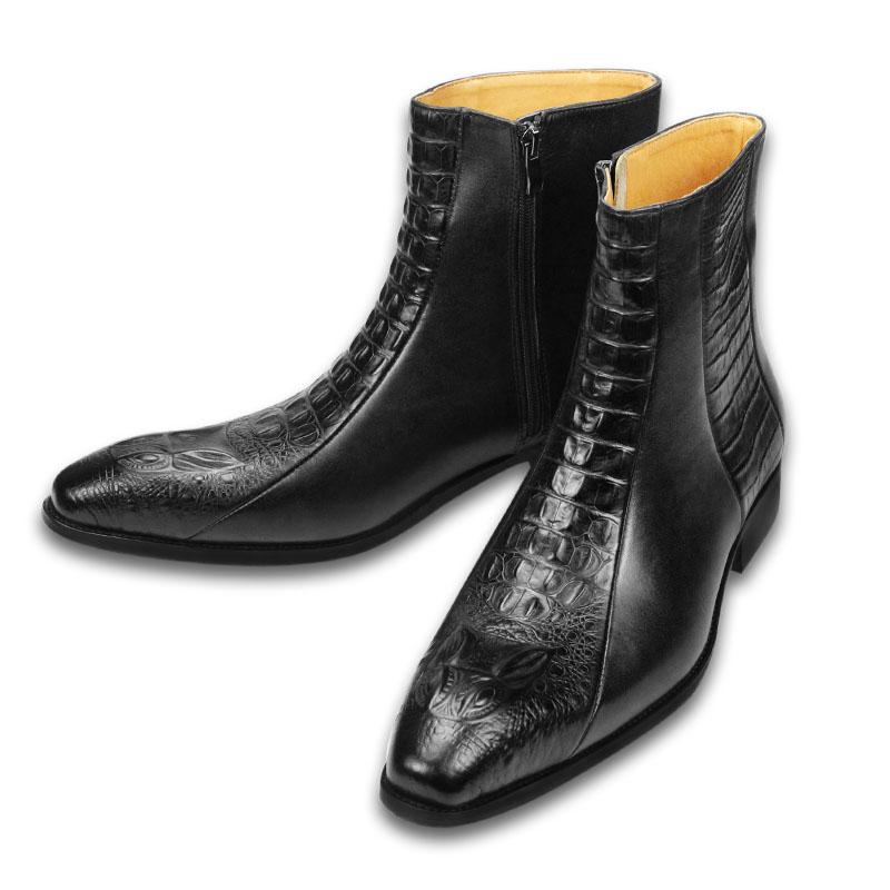Genuine Leather Mens Boots Autumn Winter Vintage English Style Pointed Toe Work Boots Exquisite Crocodile Engraved Zipper Shoes 45 кавовий
Genuine Leather Mens Boots Autumn Winter Vintage English Style Pointed Toe Work Boots Exquisite Crocodile Engraved Zipper Shoes 45 кавовий