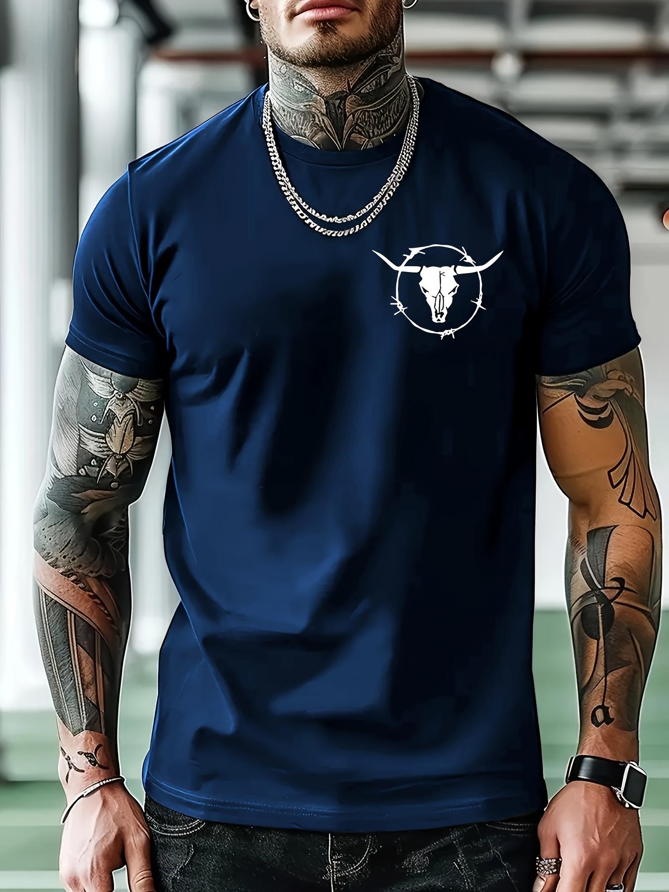 Black Short Sleeve T-shirt with Bull Head Graphic - Casual Summer Tee for Casual Attire and Workouts XXL
Black Short Sleeve T-shirt with Bull Head Graphic - Casual Summer Tee for Casual Attire and Workouts XXL