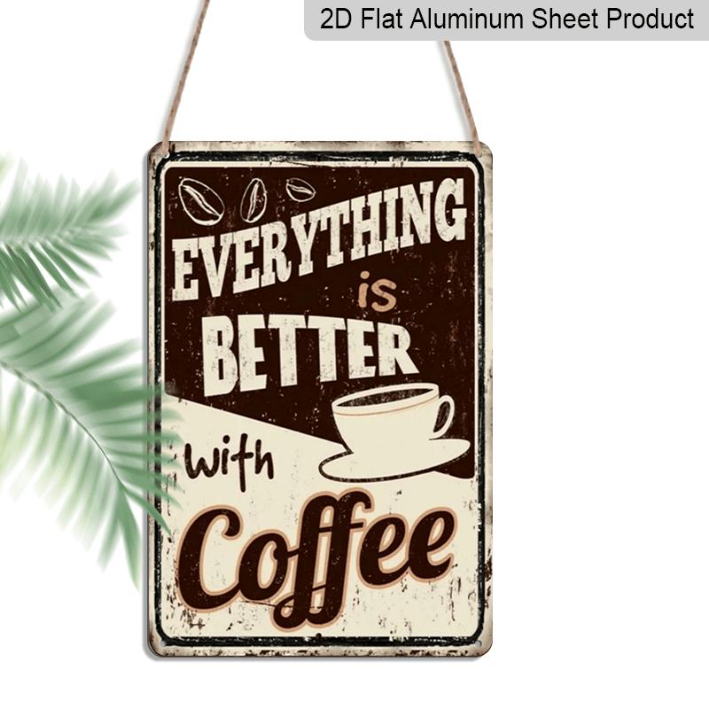 2D Flat Vintage Metal Tin Sign Featuring The Phrase Everything Is Better with Coffee , Designed for Wall Decoration, Rustic Retro Art, Measuring 20*30cm
2D Flat Vintage Metal Tin Sign Featuring The Phrase Everything Is Better with Coffee , Designed for Wall Decoration, Rustic Retro Art, Measuring 20*30cm