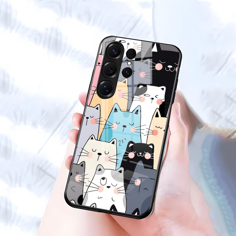 Cute Cats Background Phone Case For Samsung S26 S25 S24 FE S23 S22 S21 Plus S20 Ultra Note20Ultra Black Glass Cover Galaxy S22 plus5G
Cute Cats Background Phone Case For Samsung S26 S25 S24 FE S23 S22 S21 Plus S20 Ultra Note20Ultra Black Glass Cover Galaxy S22 plus5G