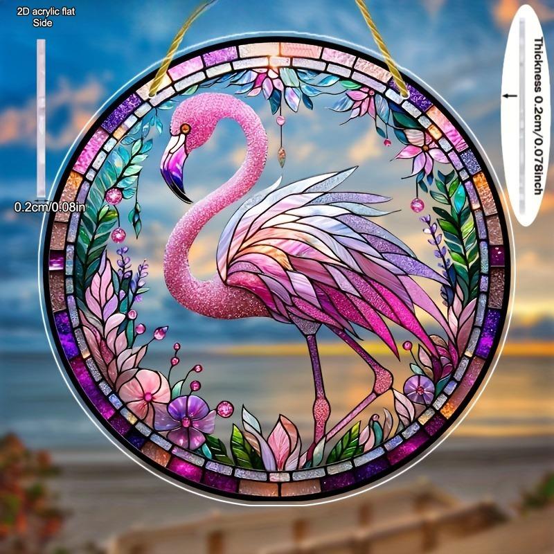 2D Flat Acrylic Flamingo Sun Catcher - Colorful Stained Window Hanging, Art Deco Style, Animal Theme, Round Design, No Electricity Needed 20*20cm
2D Flat Acrylic Flamingo Sun Catcher - Colorful Stained Window Hanging, Art Deco Style, Animal Theme, Round Design, No Electricity Needed 20*20cm