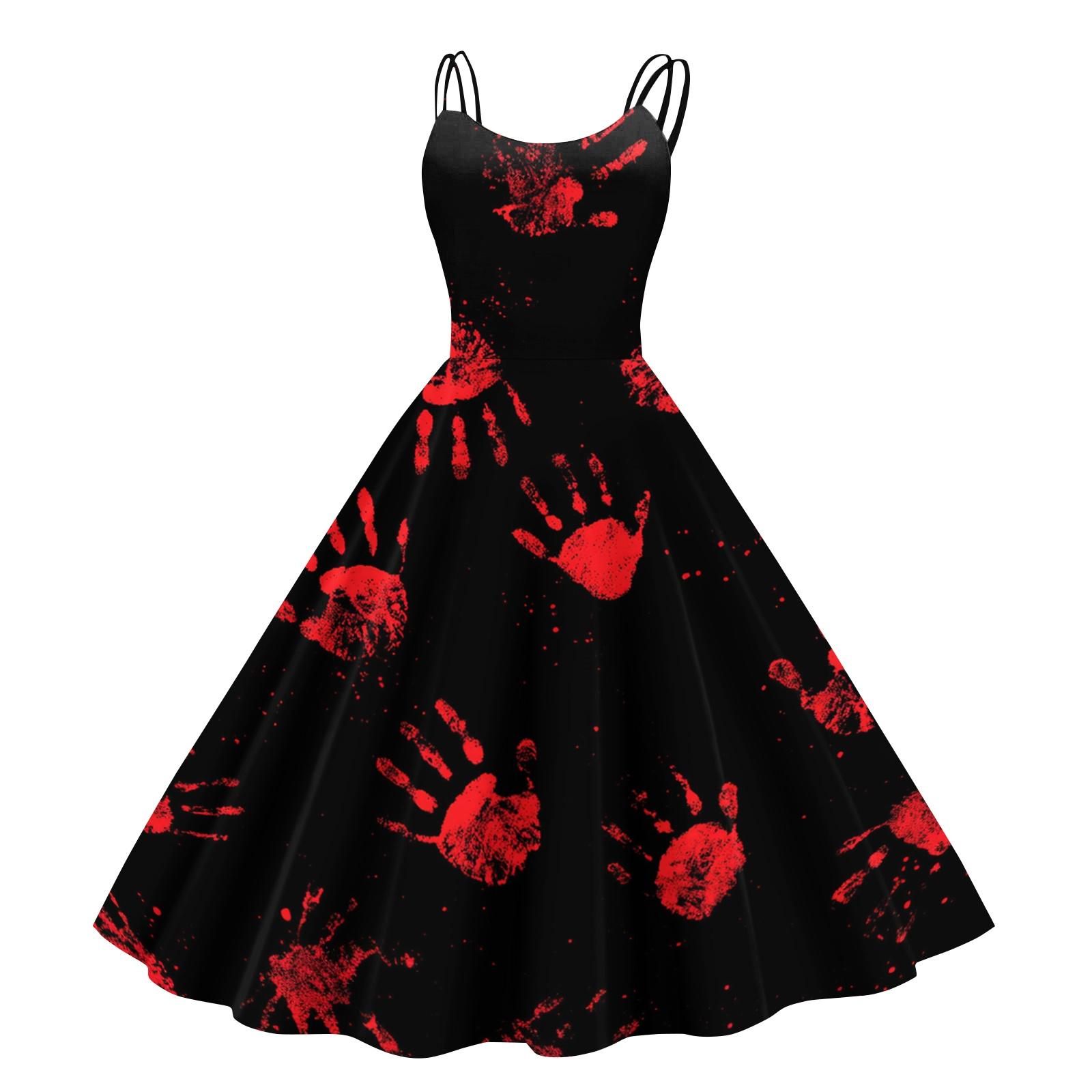 Women s Halloween Print Off Shoulder Vintage Punk Dress Sleeveless Spaghetti Strap Midi Dress with Full Skirt for Costume Party S червоний
Women s Halloween Print Off Shoulder Vintage Punk Dress Sleeveless Spaghetti Strap Midi Dress with Full Skirt for Costume Party S червоний