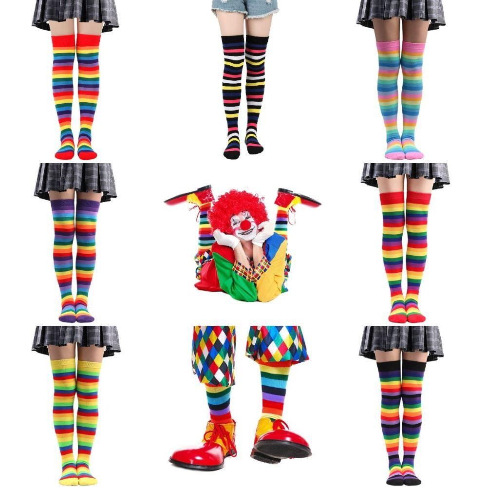 Cute Striped Long Socks Colorful Knee Thigh High Socks Rainbow Striped Stockings Fashion Show Style A
Cute Striped Long Socks Colorful Knee Thigh High Socks Rainbow Striped Stockings Fashion Show Style A