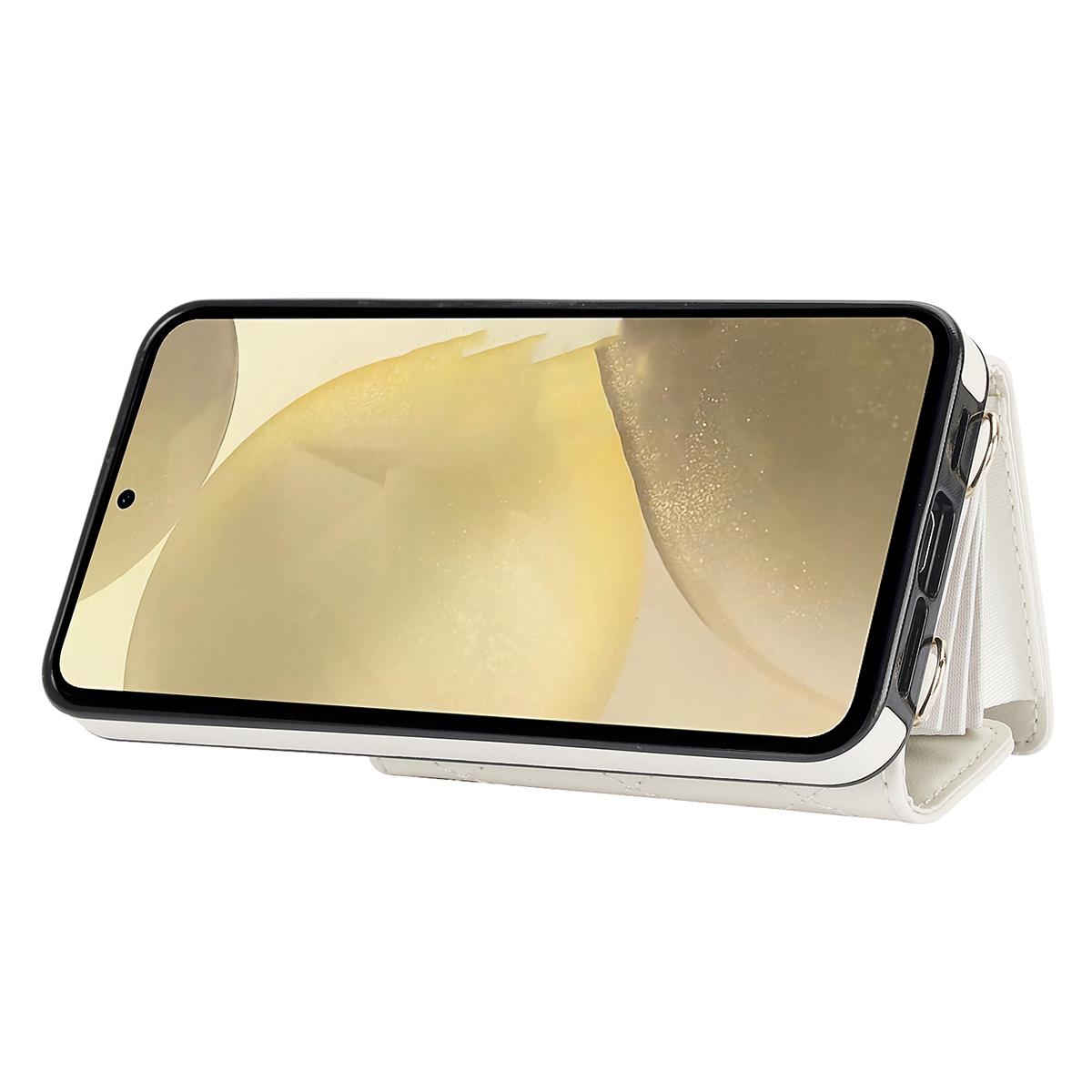 026 For Samsung Galaxy S24 Kickstand Phone Case Rhombus Grid Pattern with 2 Straps White
026 For Samsung Galaxy S24 Kickstand Phone Case Rhombus Grid Pattern with 2 Straps White