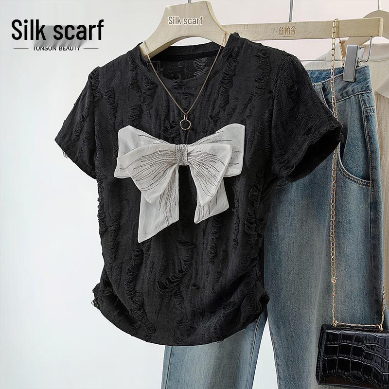 Women s 3D Bowknot Round Neck Slim Fit T-shirt L
Women s 3D Bowknot Round Neck Slim Fit T-shirt L