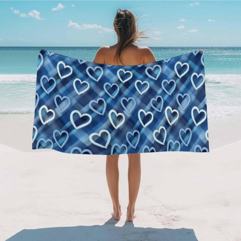 Beach Towel Blue Love Heart Bath Pool Towels Check Plaid Absorbent Beach Towel Soft Large Quick Dry Lightweight Camping Travel W30*H60(CM)
Beach Towel Blue Love Heart Bath Pool Towels Check Plaid Absorbent Beach Towel Soft Large Quick Dry Lightweight Camping Travel W30*H60(CM)