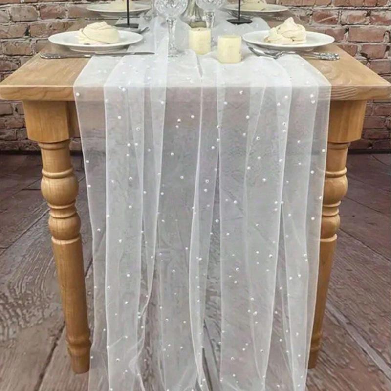 Pearl Tulle Table Runner Wedding Arch Sheer Drapes for Birthday Party Backdrop Wedding Headscarf DIY Design Decor Dessert Table Photography Prop Cloth 70*200cm 1pcs
Pearl Tulle Table Runner Wedding Arch Sheer Drapes for Birthday Party Backdrop Wedding Headscarf DIY Design Decor Dessert Table Photography Prop Cloth 70*200cm 1pcs