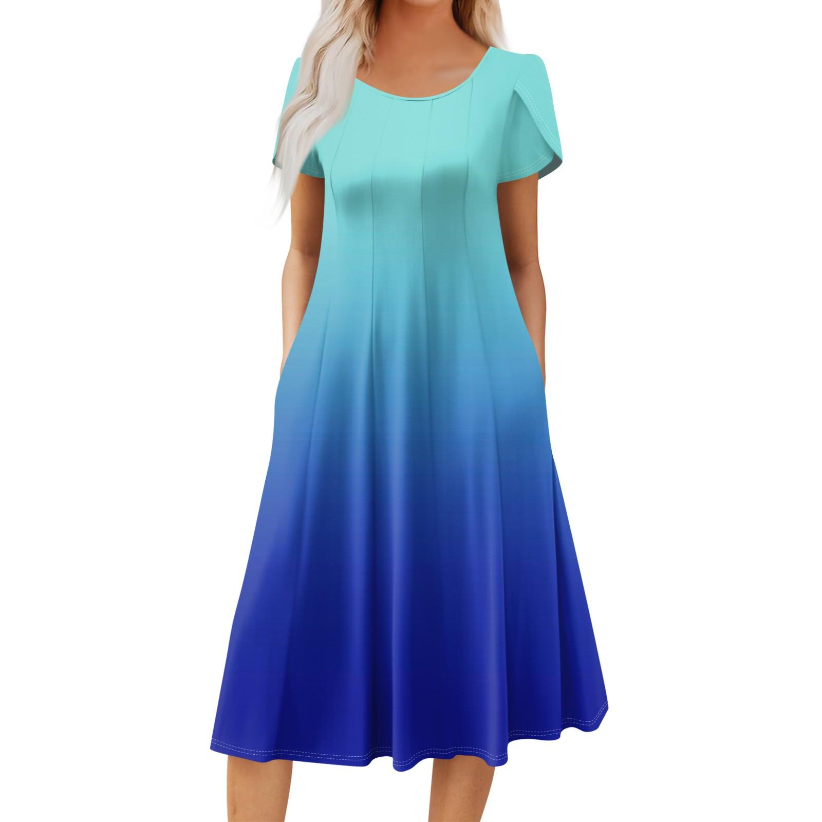 Женское повседневное модное платье миди с круглым вырезом и коротким рукавом, модное свадебное платье для гостей XXXL синий
Женское повседневное модное платье миди с круглым вырезом и коротким рукавом, модное свадебное платье для гостей XXXL синий