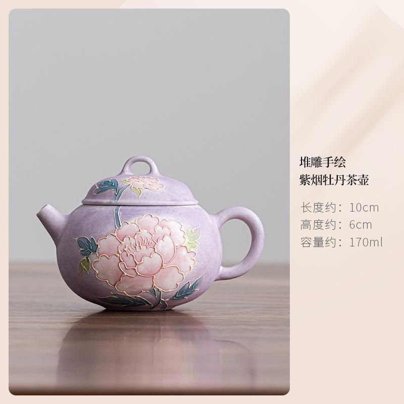 170ml Hand-painted Carved Peony Teapot Vintage Tea Infuser Pot Tea Soaking Kettle With Ball Hole White Tea Drinkware Ornaments
170ml Hand-painted Carved Peony Teapot Vintage Tea Infuser Pot Tea Soaking Kettle With Ball Hole White Tea Drinkware Ornaments