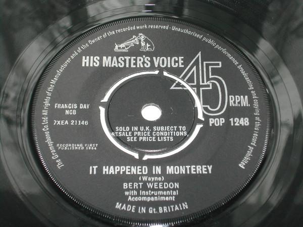 7inch Record BERT WEEDON - It Happened In Monterey POP1248 His Master s Vo 1964 UK Rock Used
7inch Record BERT WEEDON - It Happened In Monterey POP1248 His Master s Vo 1964 UK Rock Used