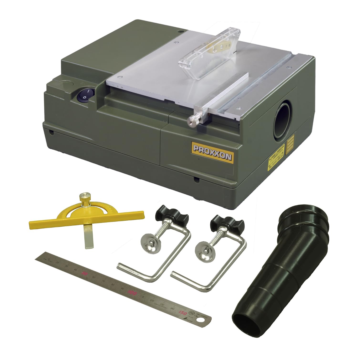 PROXXON Mini Circular Saw Table EX Модель NEX Небольшой настольный циркулярный пильный станок, идеально подходящий для точной резки тонких плитных материалов № 27006 зелёный
PROXXON Mini Circular Saw Table EX Модель NEX Небольшой настольный циркулярный пильный станок, идеально подходящий для точной резки тонких плитных материалов № 27006 зелёный