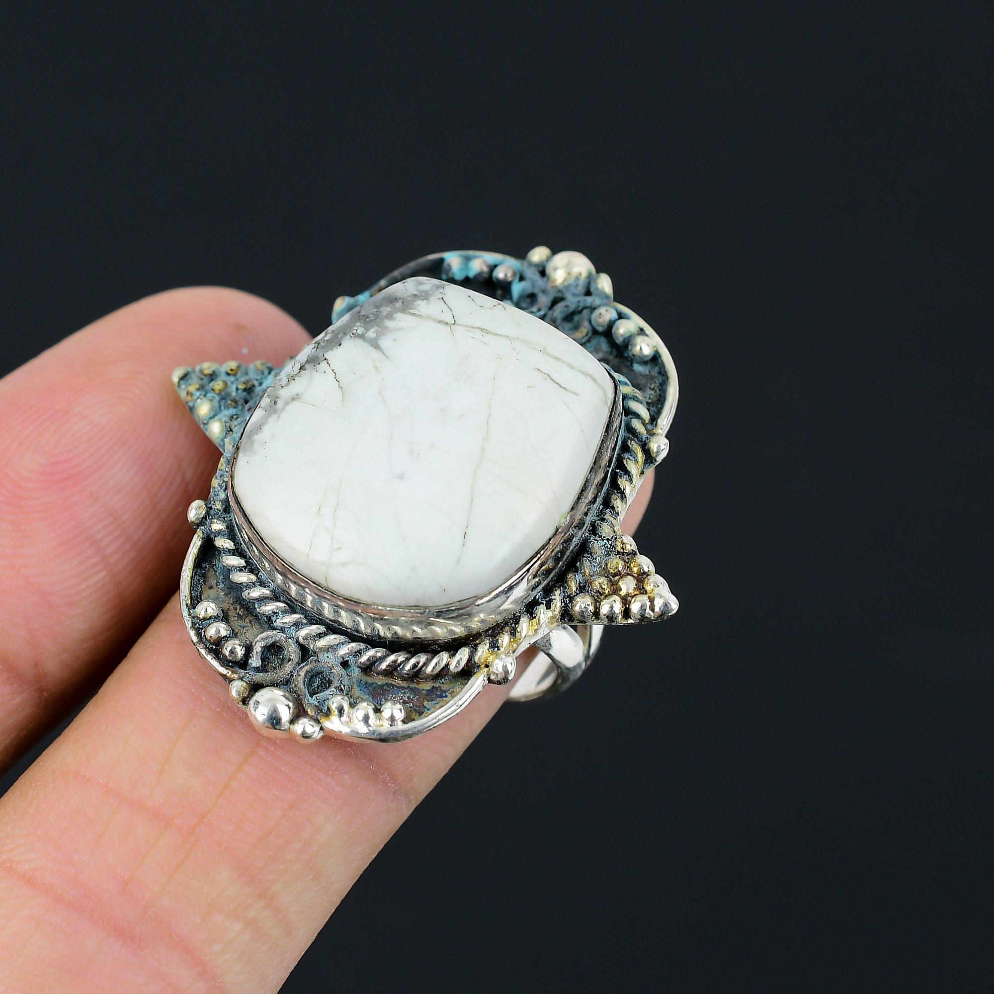 Daughters Day Sale Natural Howlite 925 Silver Solitaire Ring Jewelry Size 8.5 8.5
Daughters Day Sale Natural Howlite 925 Silver Solitaire Ring Jewelry Size 8.5 8.5
