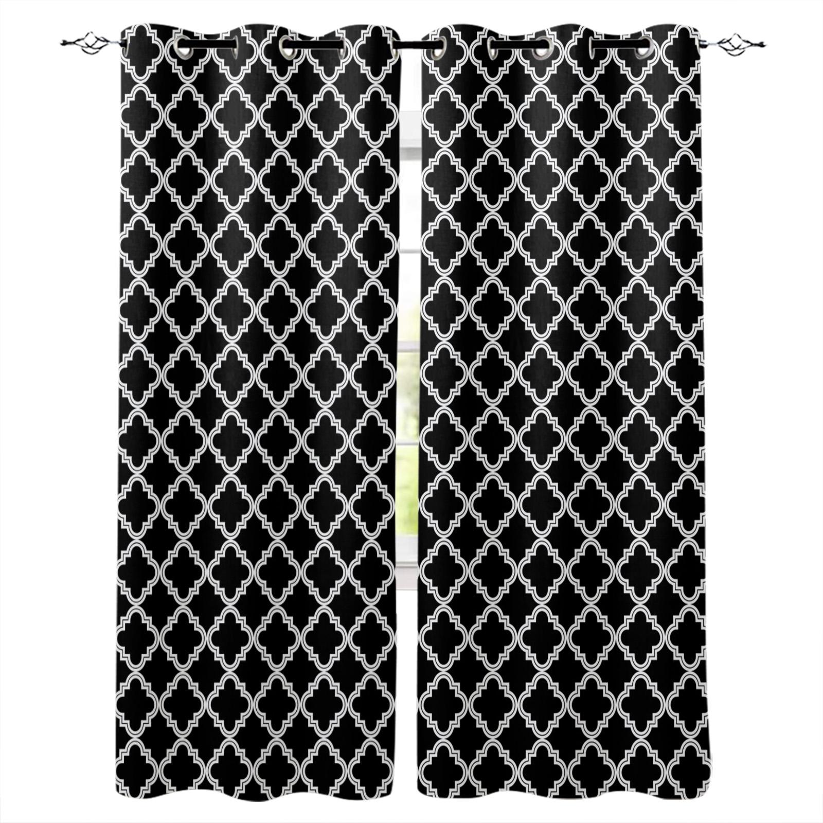 Morocco Classic Geometry Black Blackout Curtains For Living Room Bedroom Printed Window Treatment Drapes Home Decor W135 x H60cm
Morocco Classic Geometry Black Blackout Curtains For Living Room Bedroom Printed Window Treatment Drapes Home Decor W135 x H60cm