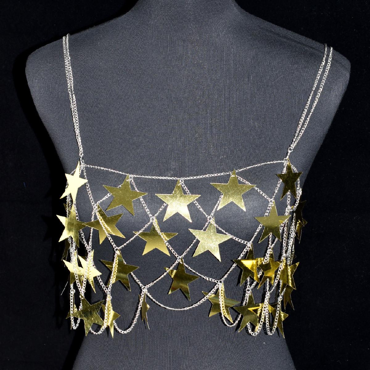 Clothing accessories, sequined pentagram body chain set, tops, skirts, personalized body chain
Clothing accessories, sequined pentagram body chain set, tops, skirts, personalized body chain