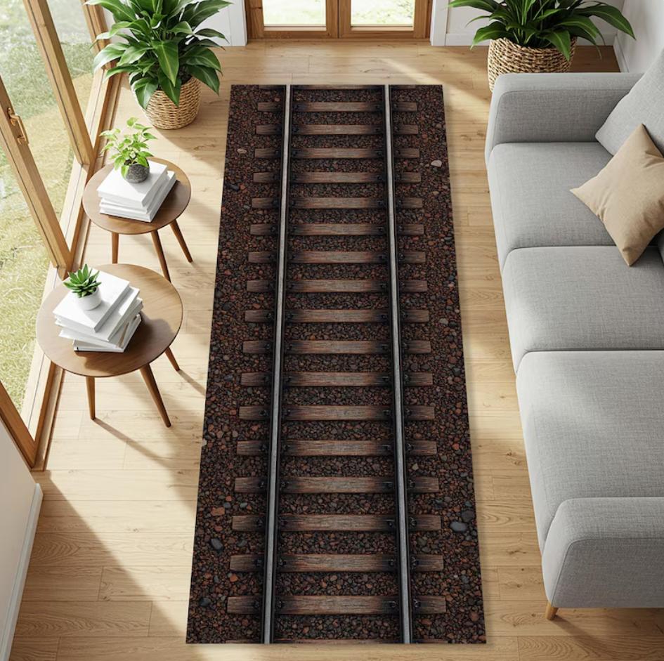 Railroad Track Rug Illusion Hallway Runner 3D Rustic Train Track Carpet for Entryway Industrial Decor Room Optical Illusion Rug 40X120CM
Railroad Track Rug Illusion Hallway Runner 3D Rustic Train Track Carpet for Entryway Industrial Decor Room Optical Illusion Rug 40X120CM