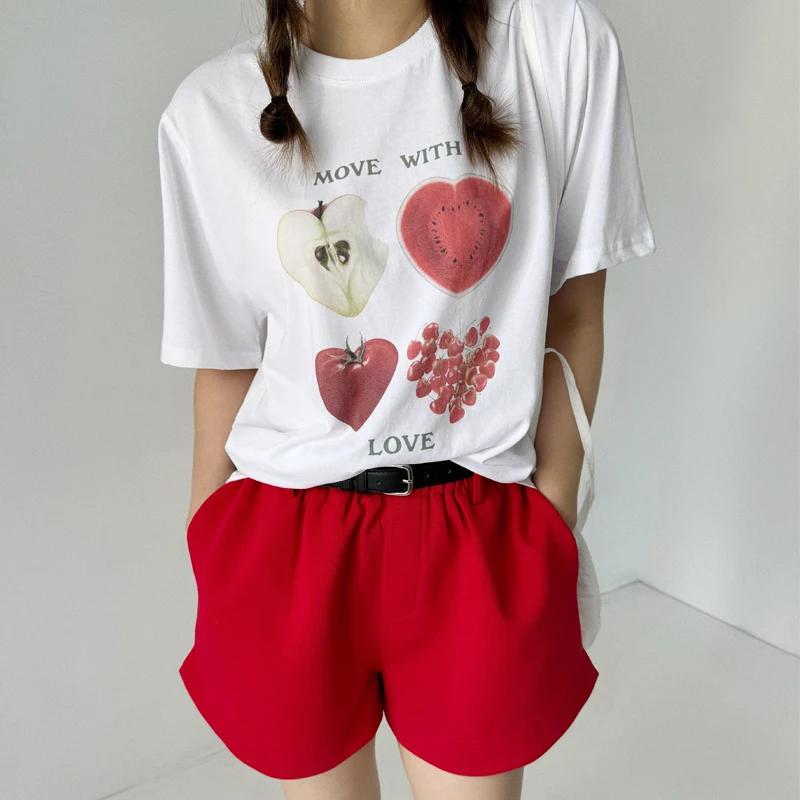 FeUnisex Kawaii Fruit Print TShirt Korean Fashion Y2k Streetwear Graphic Tees Summer Loose Cotton T Shirt Women Aesthetic Clothes S
FeUnisex Kawaii Fruit Print TShirt Korean Fashion Y2k Streetwear Graphic Tees Summer Loose Cotton T Shirt Women Aesthetic Clothes S