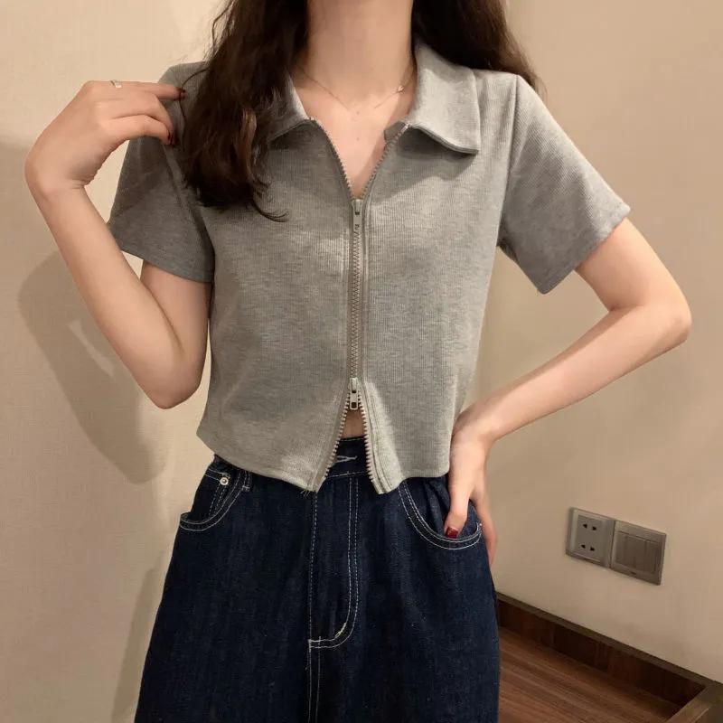 WTEMPO женские футболки с двойной молнией для девочек, летние однотонные рубашки с короткими рукавами и воротником-поло, повседневные тонкие укороченные топы, трикотаж XXL серый
WTEMPO женские футболки с двойной молнией для девочек, летние однотонные рубашки с короткими рукавами и воротником-поло, повседневные тонкие укороченные топы, трикотаж XXL серый