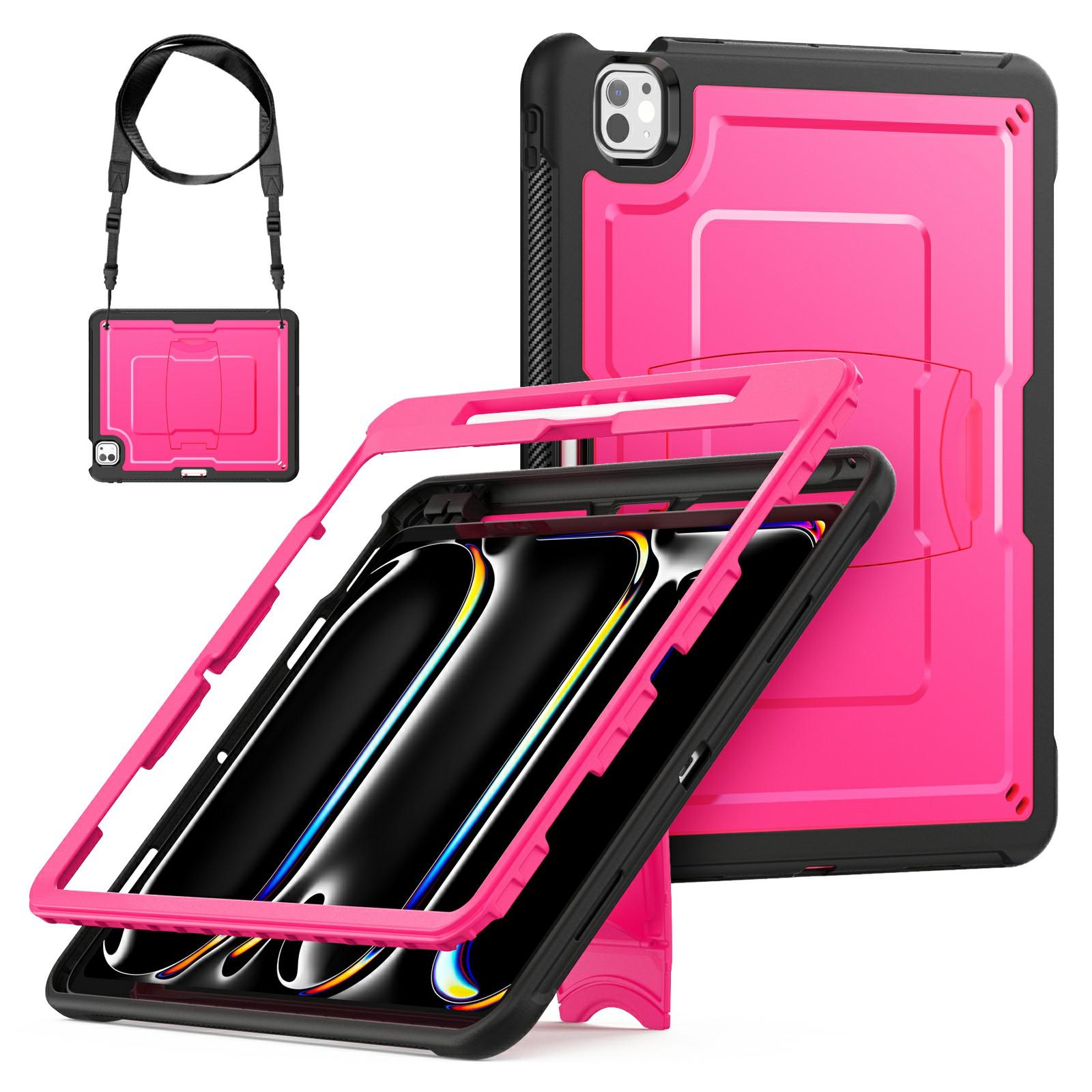 Для iPad Про 13 (2024) Чехол-подставка из скрытого цинкового сплава PC+TPE чехол для планшета с плечевым ремнем Rose
Для iPad Про 13 (2024) Чехол-подставка из скрытого цинкового сплава PC+TPE чехол для планшета с плечевым ремнем Rose