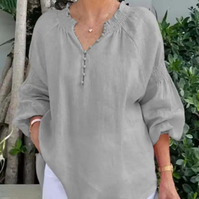 Fashion Cotton Linen Solid Loose Shirts Women Summer Casual Long Sleeve V Neck Button Blouses and Tops Daily Elegant Top Female 3XL сірий
Fashion Cotton Linen Solid Loose Shirts Women Summer Casual Long Sleeve V Neck Button Blouses and Tops Daily Elegant Top Female 3XL сірий