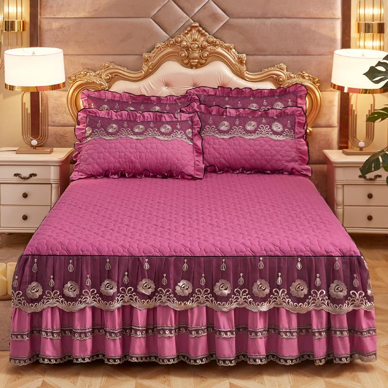 Приятная для кожи матовая юбка-кровать, толстое стеганое кружевное покрывало, доступный роскошный стиль, нескользящий матрас, защитный чехол, постельные принадлежности 1.5*2.0m 3pcs
Приятная для кожи матовая юбка-кровать, толстое стеганое кружевное покрывало, доступный роскошный стиль, нескользящий матрас, защитный чехол, постельные принадлежности 1.5*2.0m 3pcs