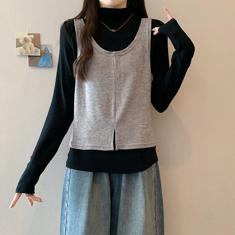 Plus Size Women s Layered Vest & High Neck Long Sleeve T-Shirt Set 2XL чорний
Plus Size Women s Layered Vest & High Neck Long Sleeve T-Shirt Set 2XL чорний