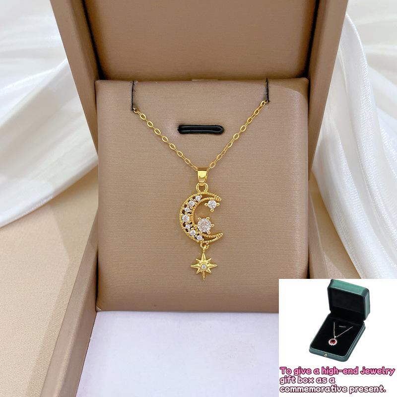 Moon tassel stars light luxury temperament gorgeous full diamond necklace female versatile collarbone chain chain
Moon tassel stars light luxury temperament gorgeous full diamond necklace female versatile collarbone chain chain