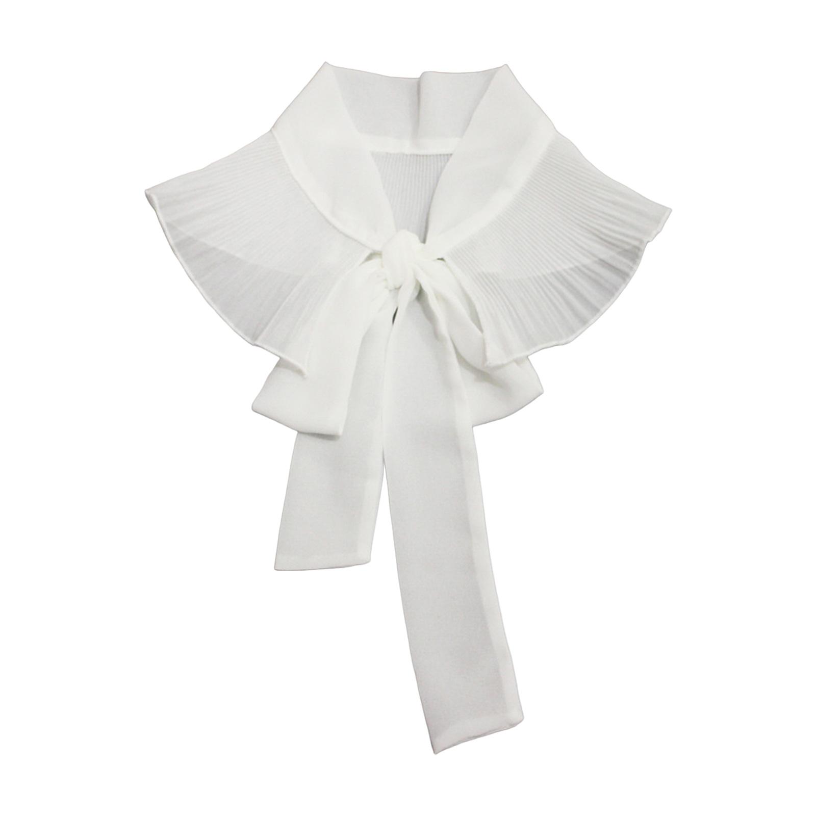 Elegant Lace Up Bowknot Fake Collar Shawl for Bridal and Casual Wear Chiffon Ruffled Detachable Stand Up Collar Scarf 1
Elegant Lace Up Bowknot Fake Collar Shawl for Bridal and Casual Wear Chiffon Ruffled Detachable Stand Up Collar Scarf 1