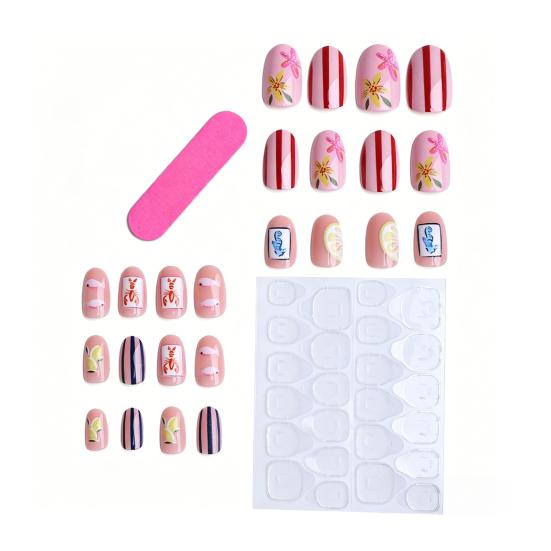 1 Set Summer Ocean Press on Nails Flower Lemon Fish Lobster Seahorse Striped Almond Stick-on Fake Nails Women DIY Manicure Supplies
1 Set Summer Ocean Press on Nails Flower Lemon Fish Lobster Seahorse Striped Almond Stick-on Fake Nails Women DIY Manicure Supplies