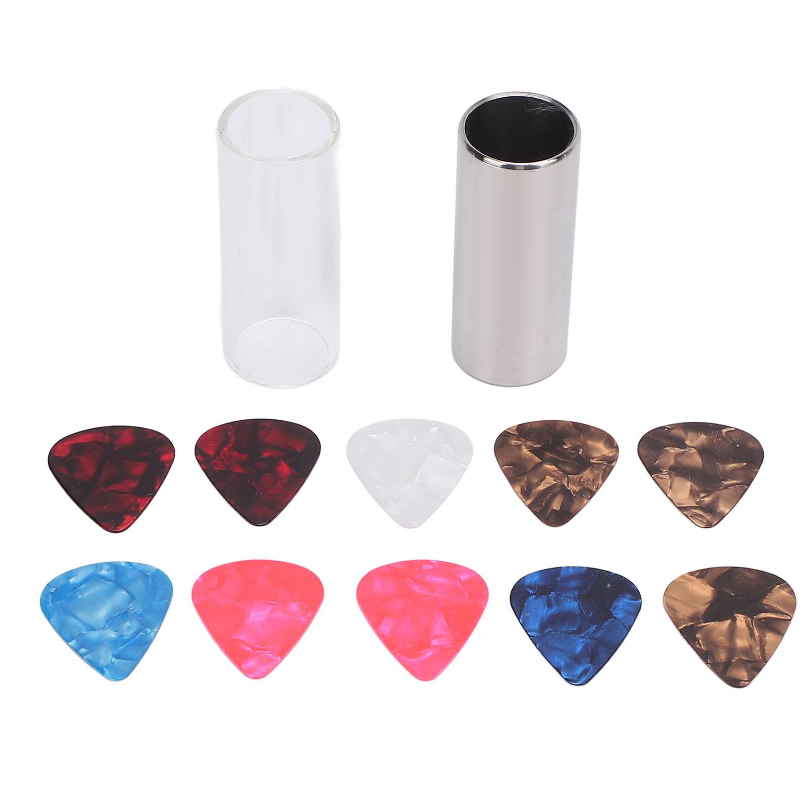Glass Slide Stainless Steel Slide 10 Picks Set with Storage Box for Guitar Bass Tuning
Glass Slide Stainless Steel Slide 10 Picks Set with Storage Box for Guitar Bass Tuning