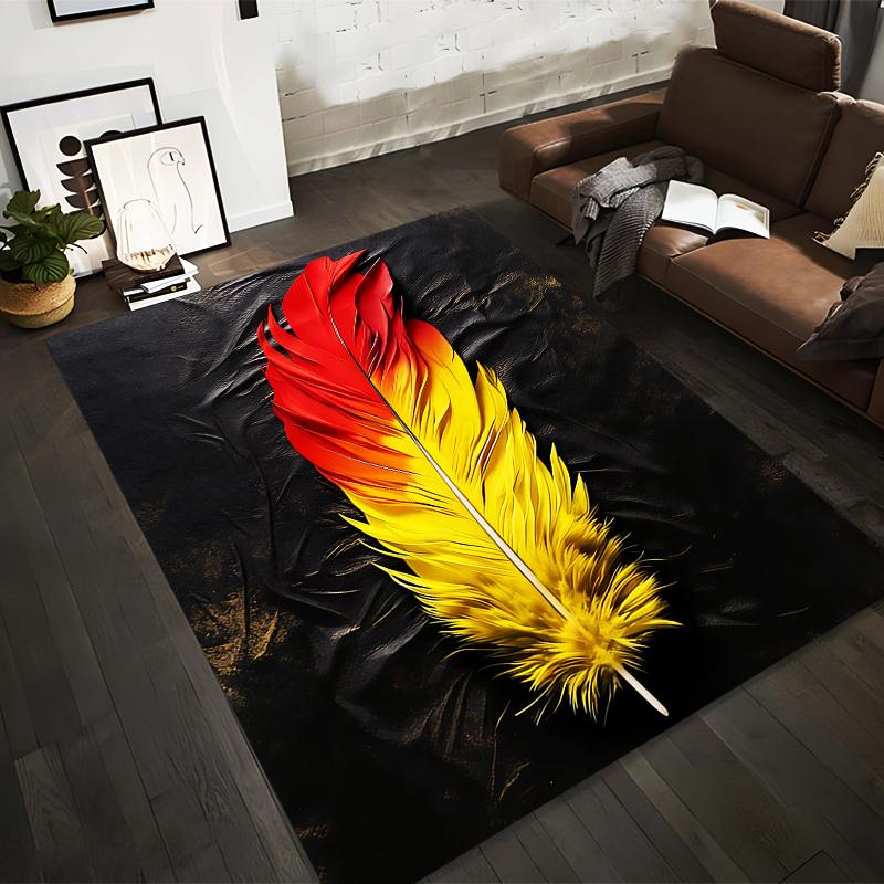 Modern Carpet with Bold Red and Yellow Feather Design on Black Suitable for use as an anti-slip for living room bedroom sofas 40x60cm( 15x23in )
Modern Carpet with Bold Red and Yellow Feather Design on Black Suitable for use as an anti-slip for living room bedroom sofas 40x60cm( 15x23in )