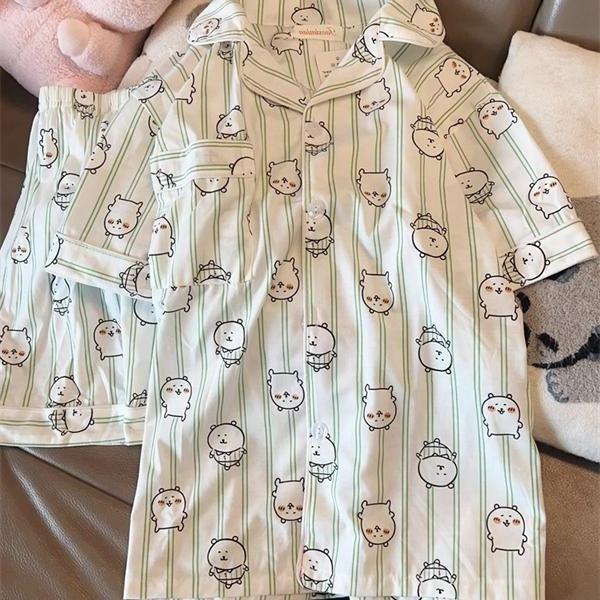Small fresh green striped self-deprecating bear summer pajamas women s new short-sleeved shorts Korean version of Internet celebrity loungewear suit XXL
Small fresh green striped self-deprecating bear summer pajamas women s new short-sleeved shorts Korean version of Internet celebrity loungewear suit XXL