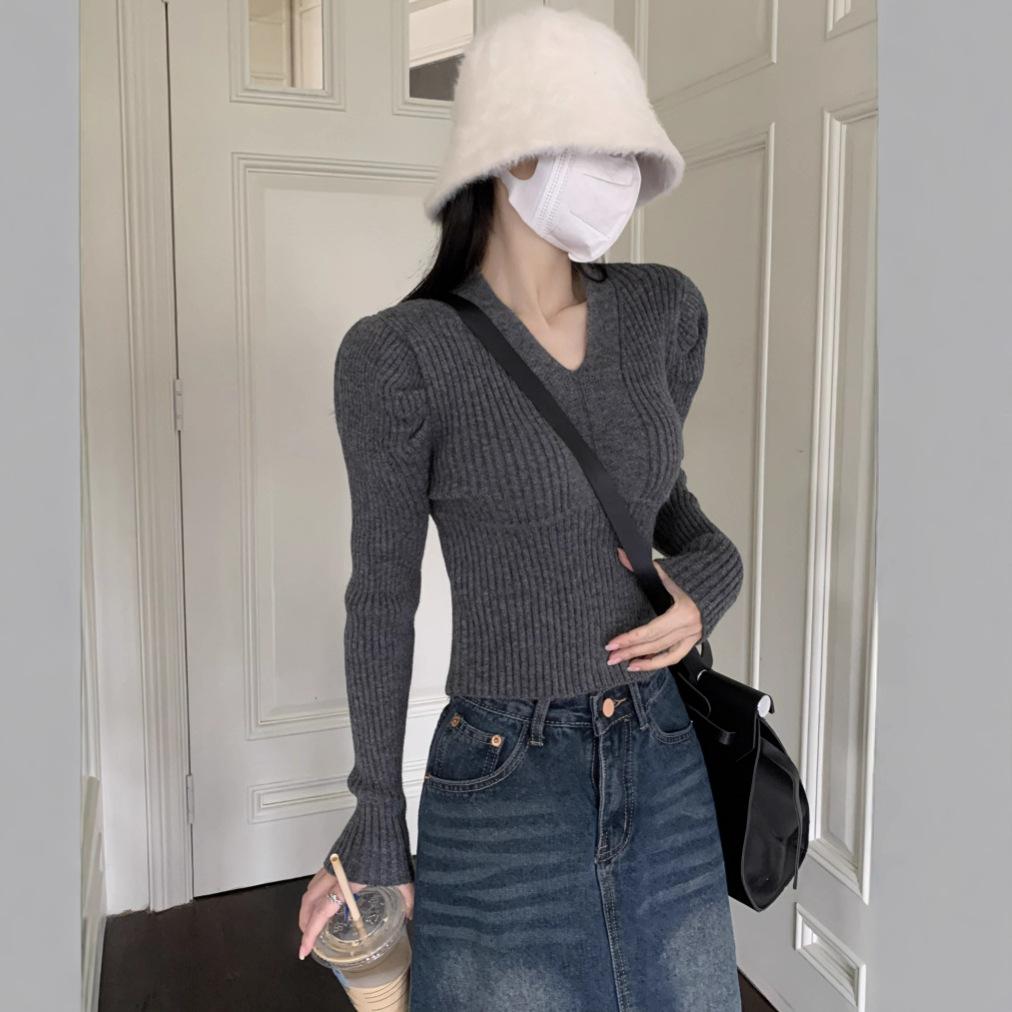 Lazy wind short slim-fit bubble sleeve knitted sweater women s autumn and winter high-end waist shirt v-neck one size fits all темно-сірий
Lazy wind short slim-fit bubble sleeve knitted sweater women s autumn and winter high-end waist shirt v-neck one size fits all темно-сірий