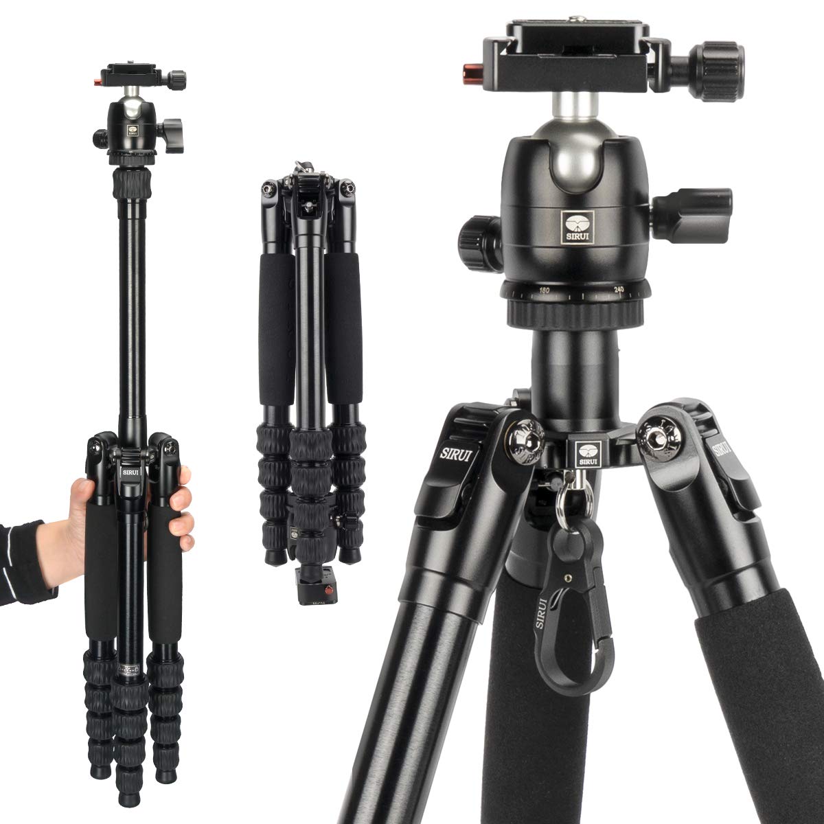 SIRUI Traveler 5AX Aluminum Camera Tripod with Panoramic Head and Quick Release Folded Maximum Load 52 360° B-00K Arca-Swiss Plate, 12.4 Height, чёрный
SIRUI Traveler 5AX Aluminum Camera Tripod with Panoramic Head and Quick Release Folded Maximum Load 52 360° B-00K Arca-Swiss Plate, 12.4 Height, чёрный