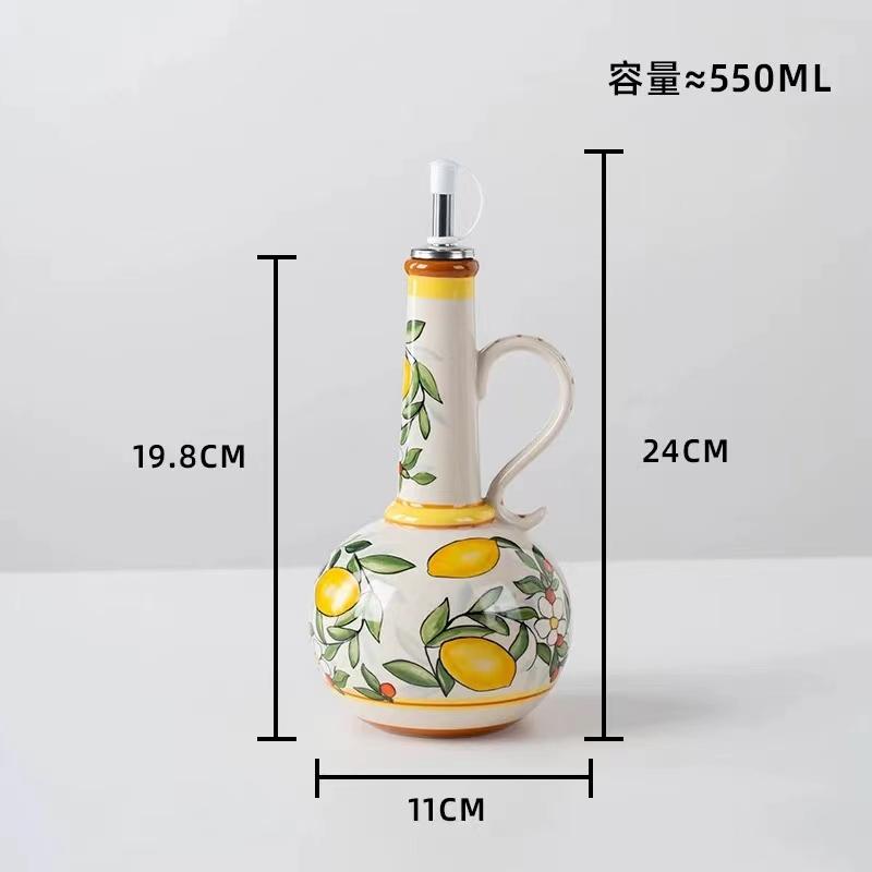 Exhibition Underglaze Color Hand-Painted Green Ceramic Olive Oil Bottle Oil Pot Home Kitchen
Exhibition Underglaze Color Hand-Painted Green Ceramic Olive Oil Bottle Oil Pot Home Kitchen