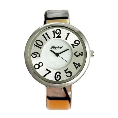 Rapport Women s Bangle Watch, Big Face, Beige with Orange Pattern, 165003
Rapport Women s Bangle Watch, Big Face, Beige with Orange Pattern, 165003