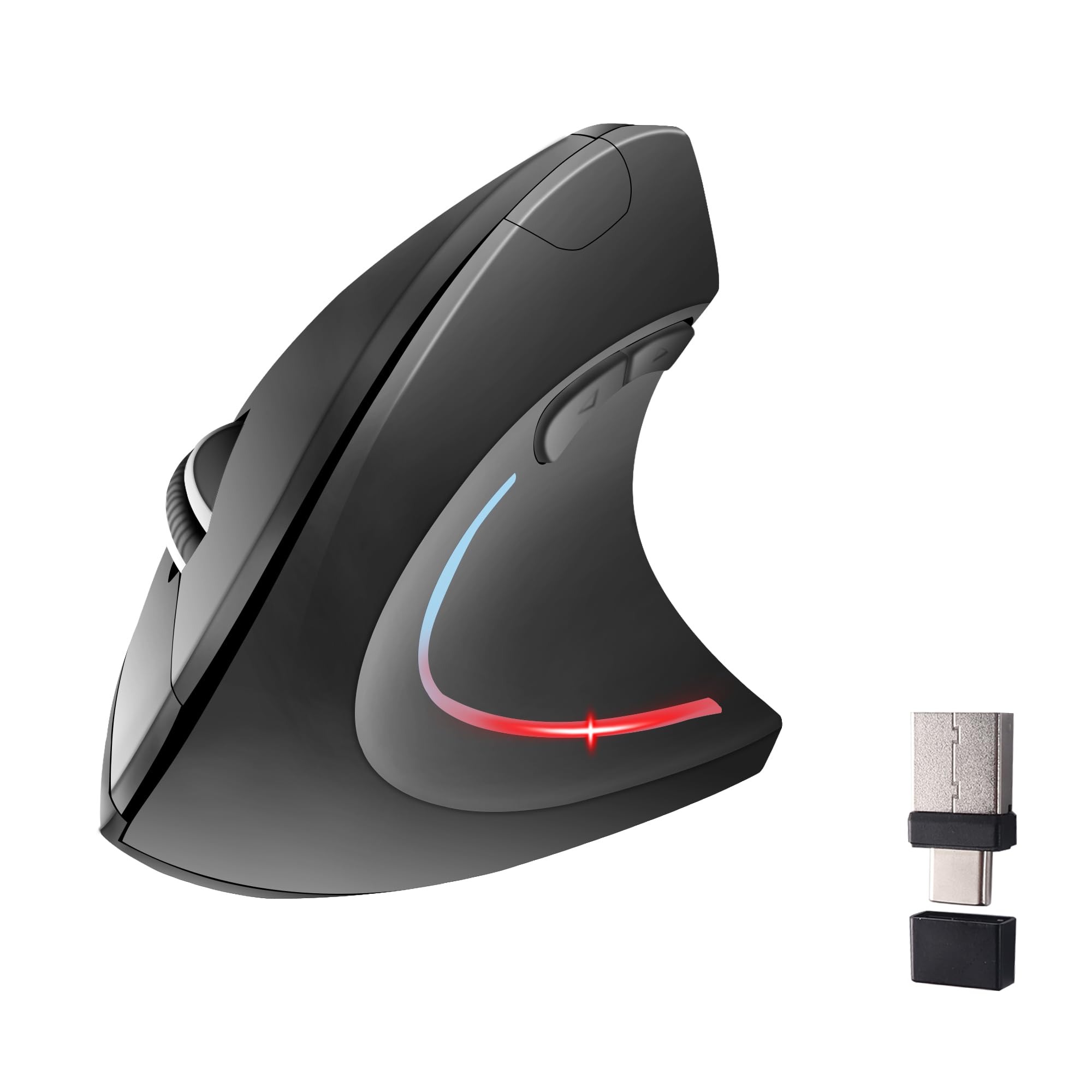 Wireless Vertical 6 with LED Suitable for Large Compatible with and Black Mouse, Large, Battery-Powered, Ergonomic, Vertical, Optical, Buttons, чорний
Wireless Vertical 6 with LED Suitable for Large Compatible with and Black Mouse, Large, Battery-Powered, Ergonomic, Vertical, Optical, Buttons, чорний
