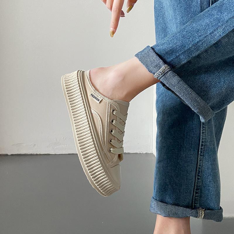 Summer new biscuit shoes is trendy versatile half-drag canvas shoes platform student casual shoes 35 чорний
Summer new biscuit shoes is trendy versatile half-drag canvas shoes platform student casual shoes 35 чорний