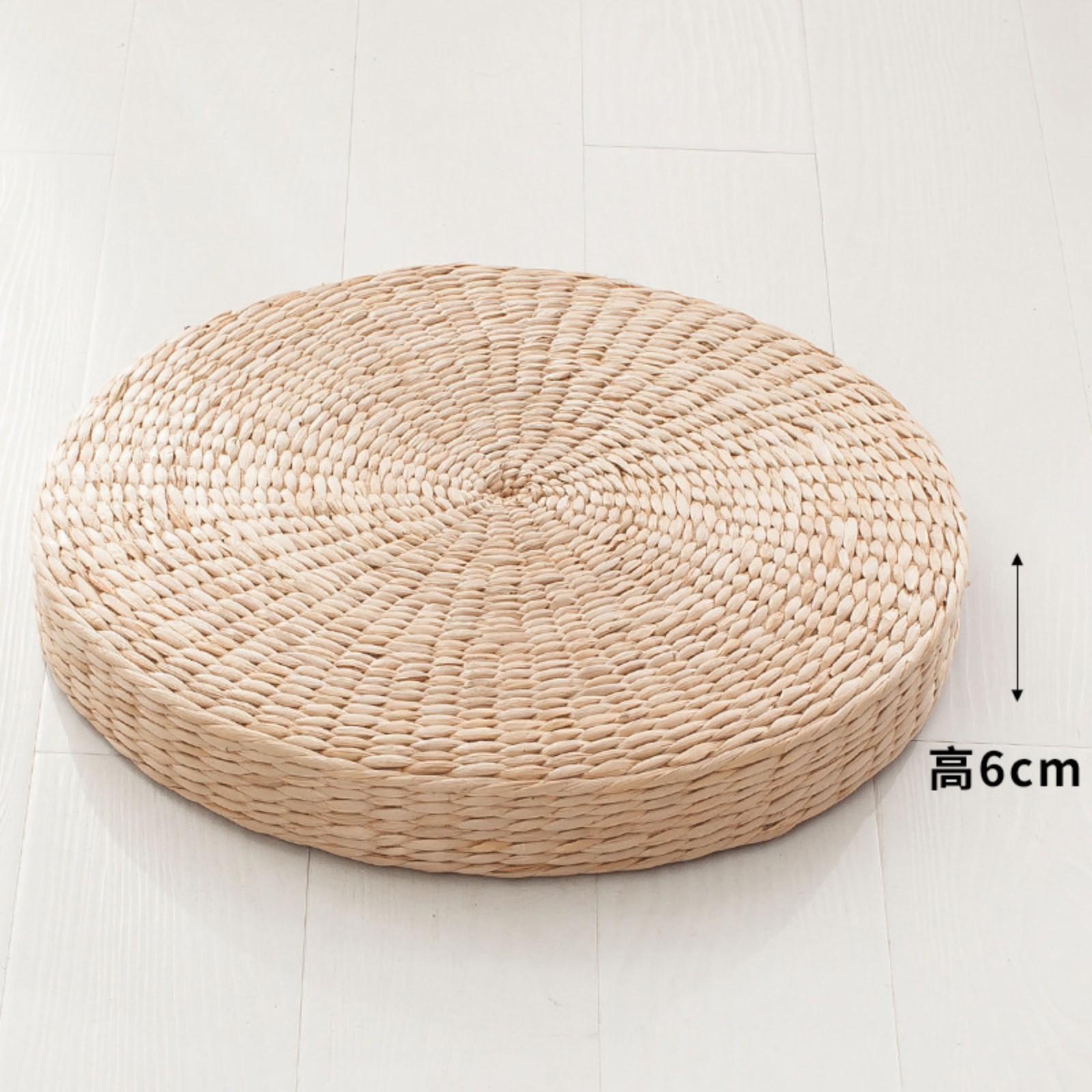 Соломенная подушка для пола татами пуф для медитации плетеная подушка японская подушка для йоги круглая комнатная мягкая молитвенная плетеная плоская One Size
