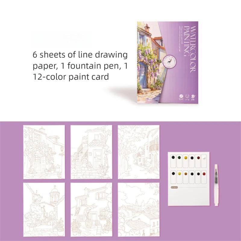 Kawaii Creative Watercolour Coloring Book Landscape Floral Patterns with 12 Solid Watercolour Paints, Graffiti Painting Tools фиолетовый
Kawaii Creative Watercolour Coloring Book Landscape Floral Patterns with 12 Solid Watercolour Paints, Graffiti Painting Tools фиолетовый