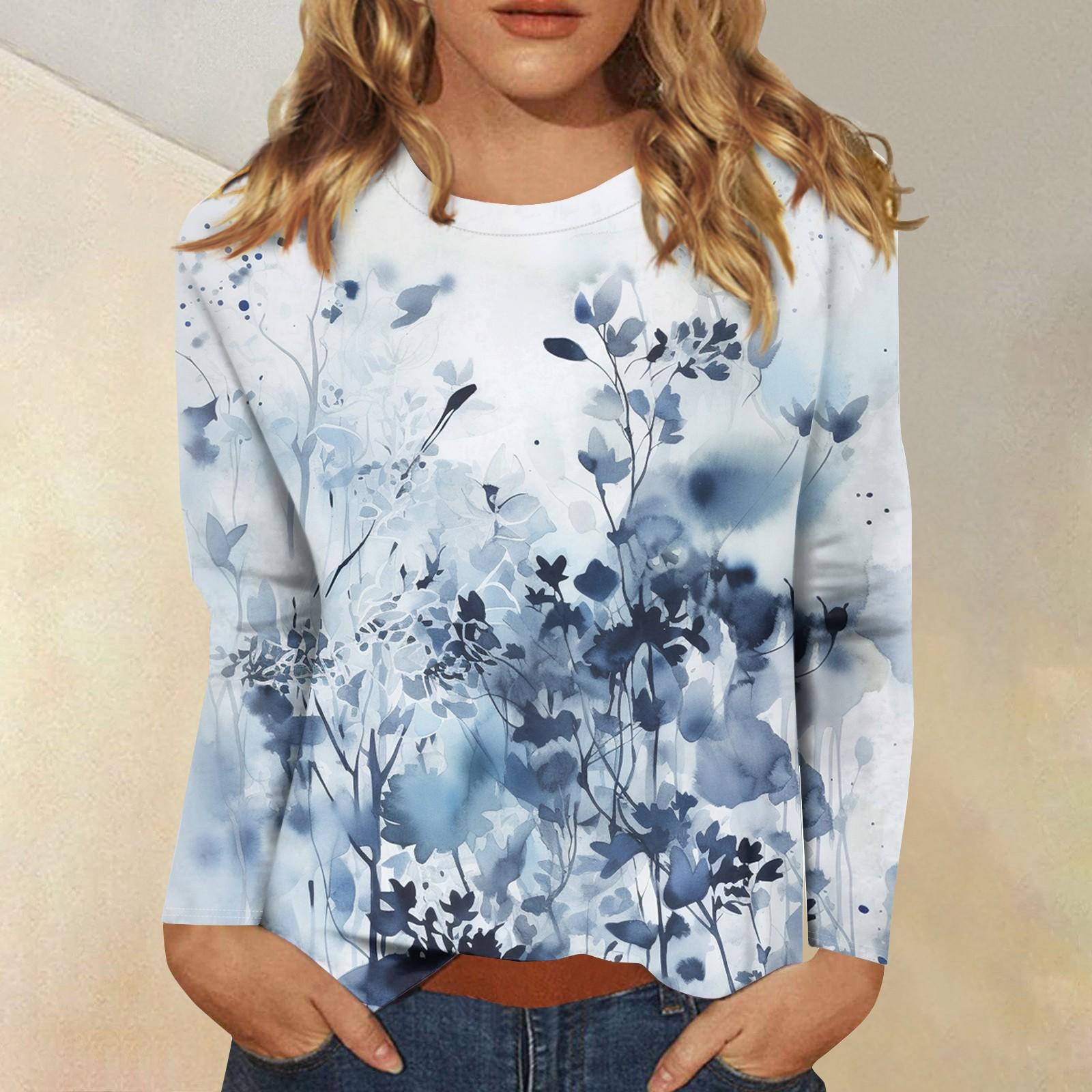 Женская модная повседневная футболка с круглым вырезом и длинным рукавом с принтом, топ XXXXL синий
Женская модная повседневная футболка с круглым вырезом и длинным рукавом с принтом, топ XXXXL синий