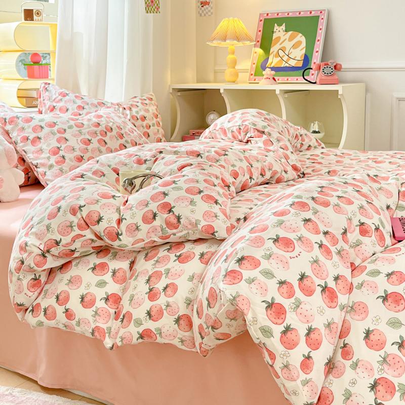 Korean Girls Cherry Bedding Set, Soft Cotton Bed Sheet, Quilt Cover, Pillowcase, Bed Linens, Comforter Sets Single150x200 3pcs
Korean Girls Cherry Bedding Set, Soft Cotton Bed Sheet, Quilt Cover, Pillowcase, Bed Linens, Comforter Sets Single150x200 3pcs