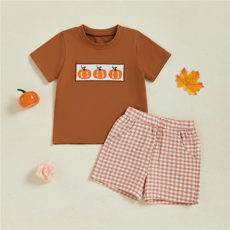 Kids Baby Boys Halloween Outfits Embroidery Short Sleeve Round Neck Tops and Plaid Shorts 2Pcs Clothes Set 12-18M
Kids Baby Boys Halloween Outfits Embroidery Short Sleeve Round Neck Tops and Plaid Shorts 2Pcs Clothes Set 12-18M