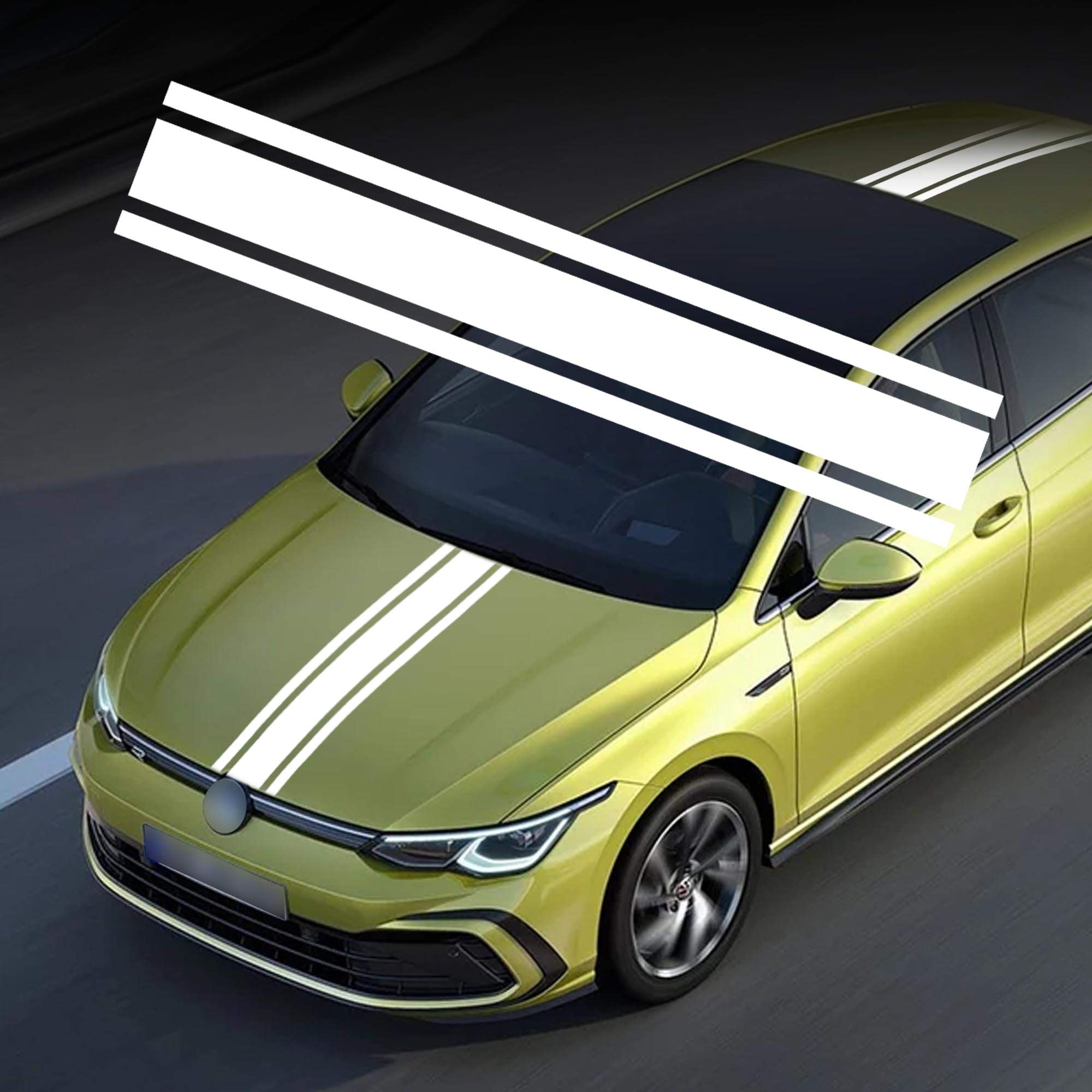 TOMALL 124cm x 22cm Car Hood Stripe Sticker Auto Racing Body Side Stripe Decal Skirt Roof Hoof Bumper Stripe Decal Vinyl Car Decoration (White)
TOMALL 124cm x 22cm Car Hood Stripe Sticker Auto Racing Body Side Stripe Decal Skirt Roof Hoof Bumper Stripe Decal Vinyl Car Decoration (White)