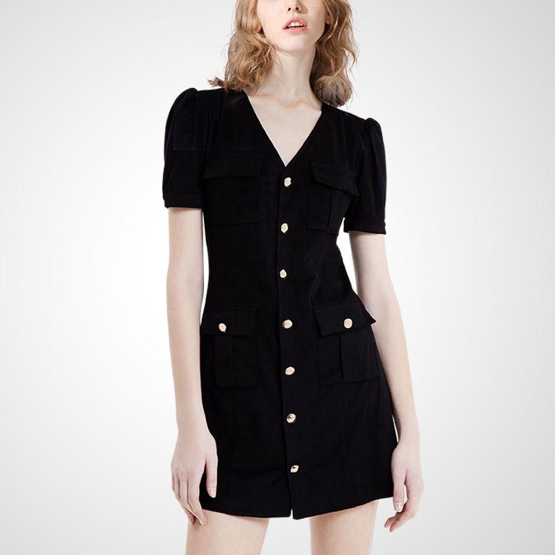 Minimalist Fashionable V-neck Temperament High Waist Slim-Fit Dress Black S
Minimalist Fashionable V-neck Temperament High Waist Slim-Fit Dress Black S