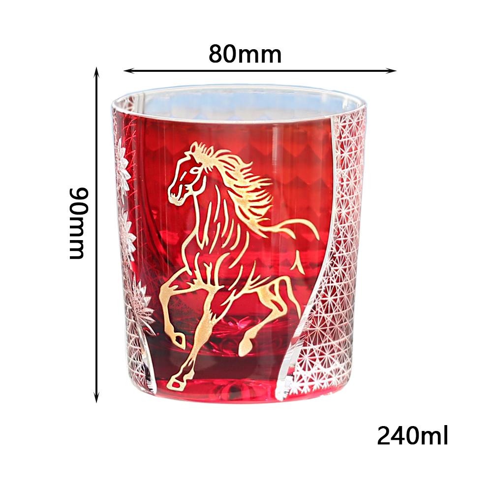 Edo Kiriko Colored Crystal Glass Tumbler Cutting Gold Horse Design For Whiskey And Iced Beverages about 240ml-250ml красный
Edo Kiriko Colored Crystal Glass Tumbler Cutting Gold Horse Design For Whiskey And Iced Beverages about 240ml-250ml красный