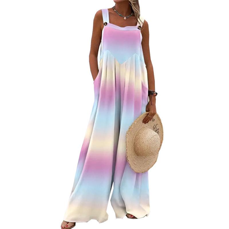 women s Loose Fit Tropical Leaf Print Spaghetti Strap Wide Leg Long Jumpsuit Casual Pocket Romper 3XL різнокольоровий
women s Loose Fit Tropical Leaf Print Spaghetti Strap Wide Leg Long Jumpsuit Casual Pocket Romper 3XL різнокольоровий